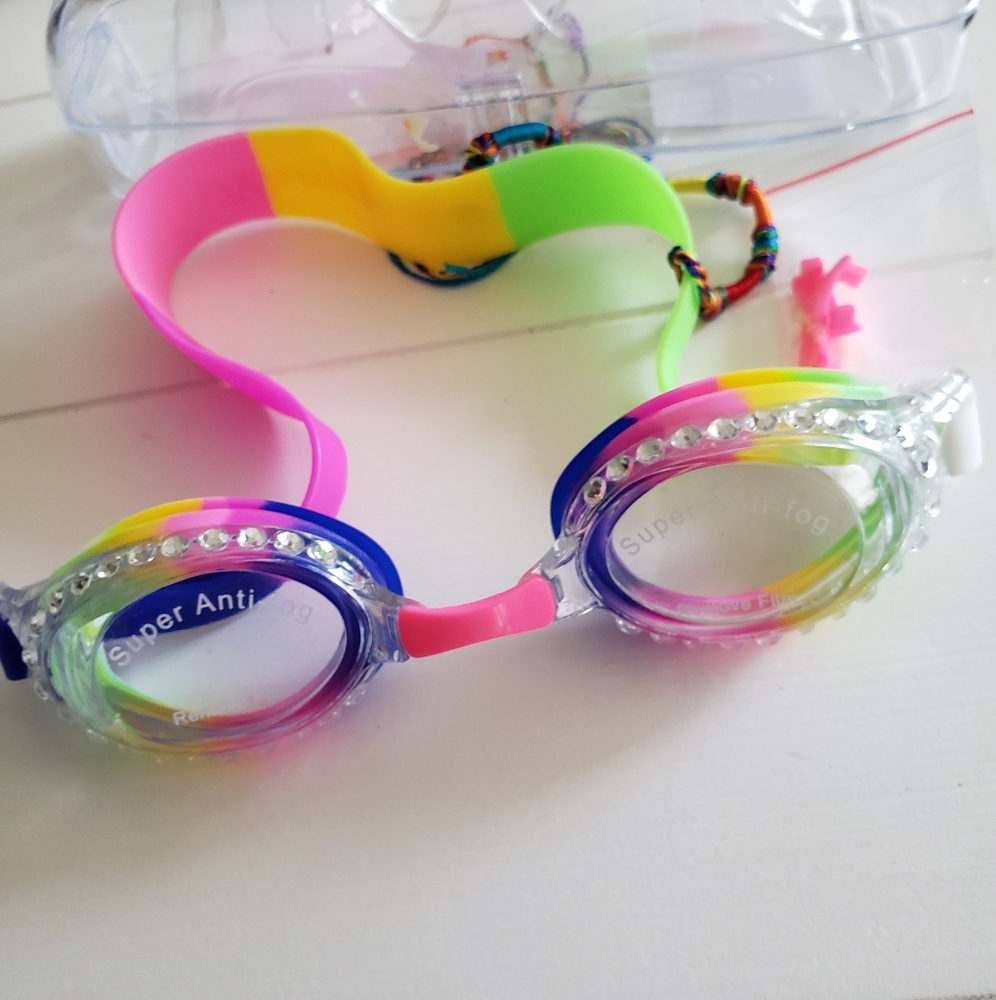 bling2O super cute swim googles anti fog NWT